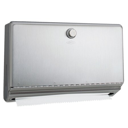 Bobrick Surface-Mounted Paper Towel Dispenser, Stainless Steel, 10.75x4x7.125 2621